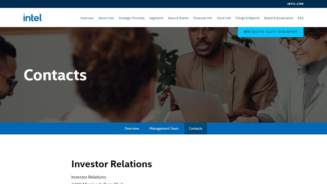 Contacts :: Intel Corporation (INTC)